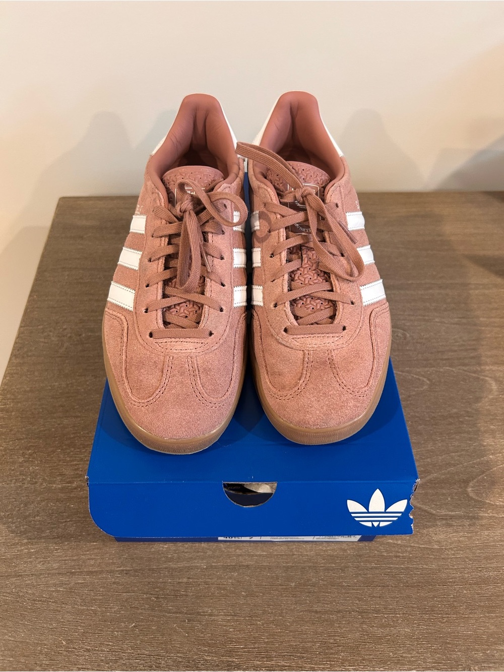 Adidas Gazelle Pink Suede Sneakers with White Stripes 8.5